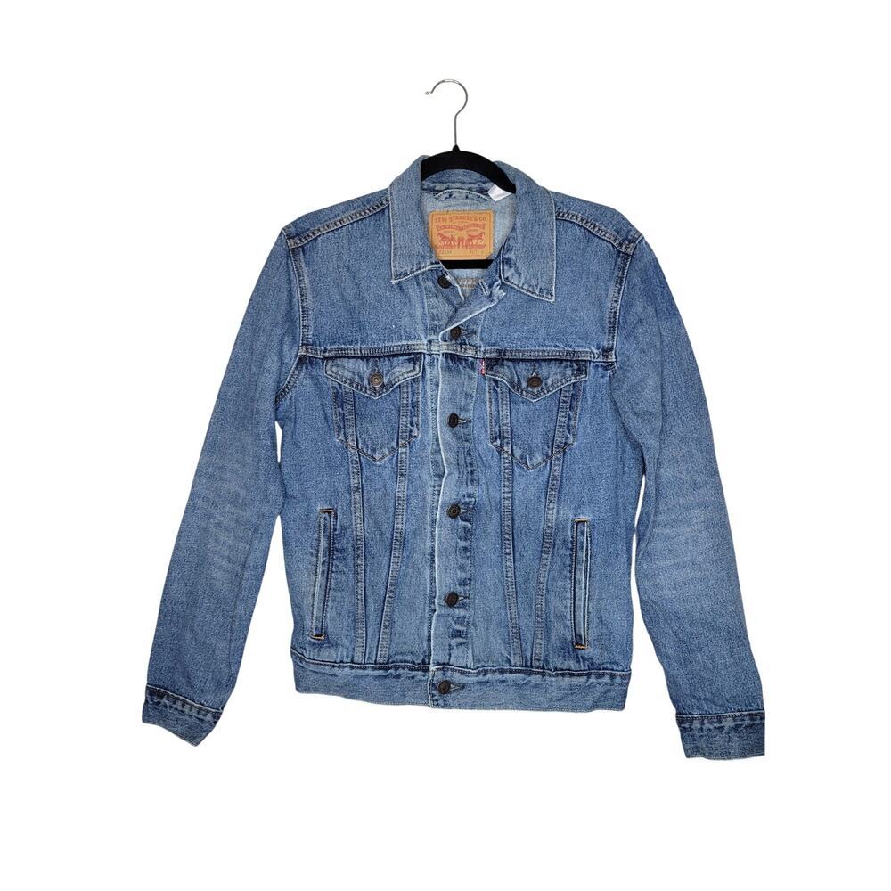 Levi’s Trucker Jacket Small Y2K Medium Wash Red Tab Rigid Denim Western Cowgirl